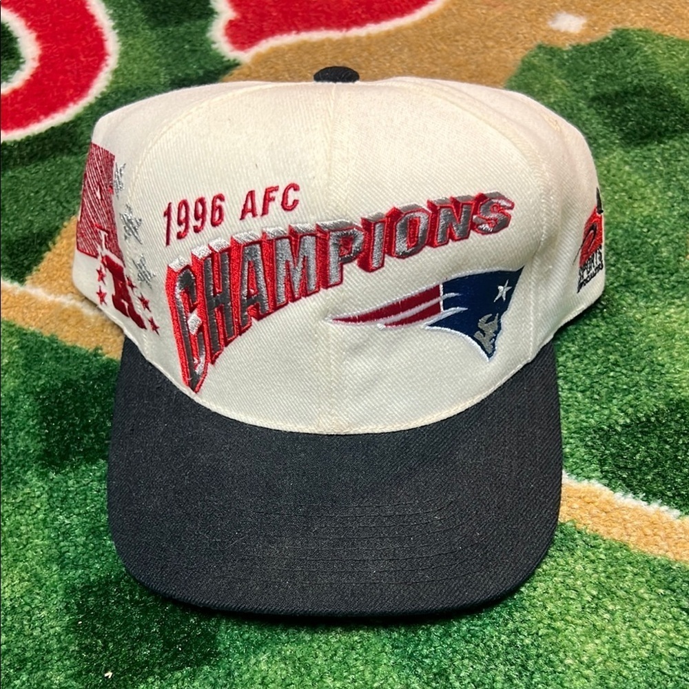 VTG New England Patriots Sports Specialties Cap Hat 1996 AFC Champions Laser